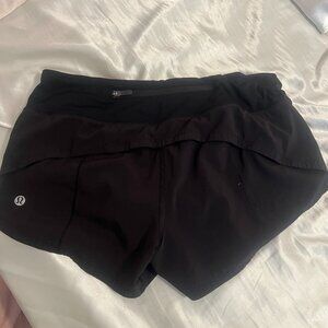 Lulu Speed up black shorts- size 4 2.5 inseam